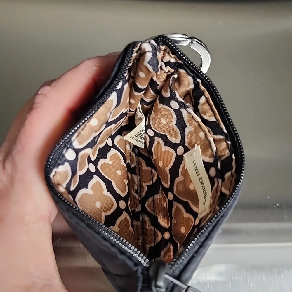 Vera Bradley Black and Tan ID Wallet